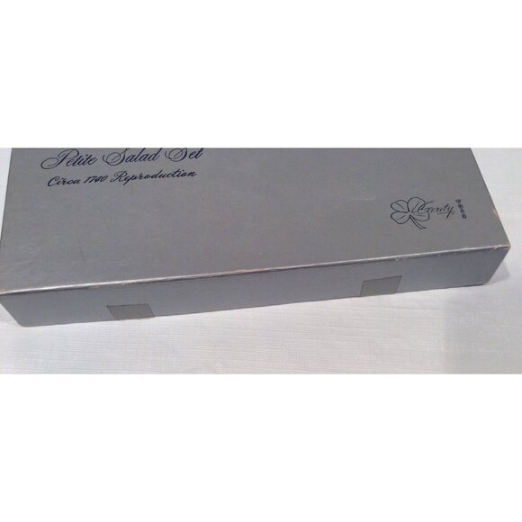 Gerity Petite Georgian Serving Salad Set Silver Plate Reproduction of 1740 - Picture 8 of 11